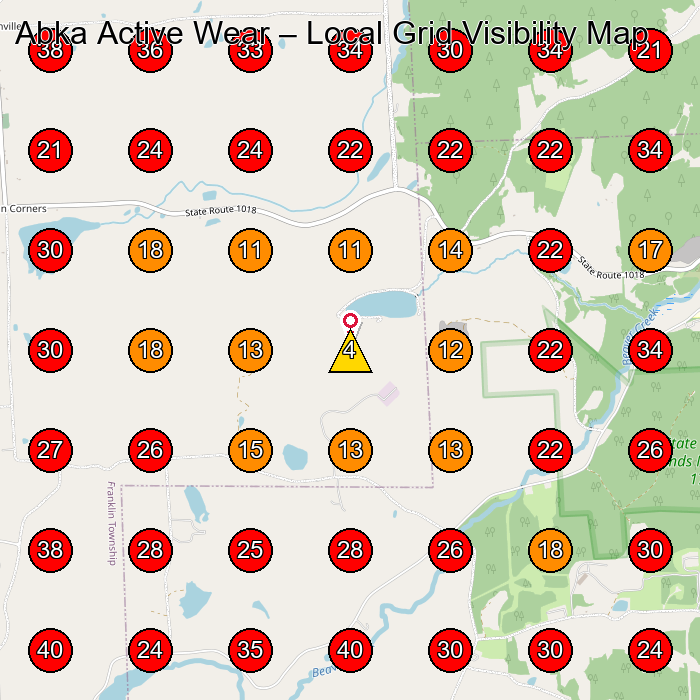 Abka Active Wear GeoGrid visibility map for Health Insurance Agency in None